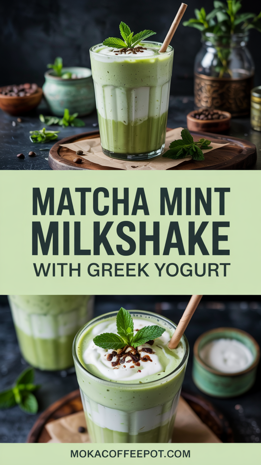 Matcha Mint Milkshake with Greek Yogurt Recipe Matcha Mint Milkshake with Greek Yogurt Recipe