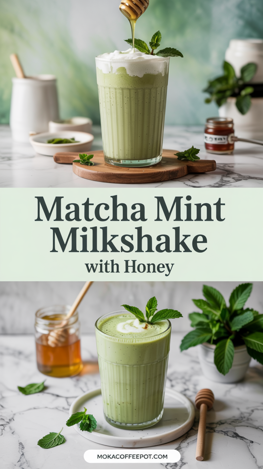 Matcha Mint Milkshake with Honey Recipe Matcha Mint Milkshake with Honey Recipe