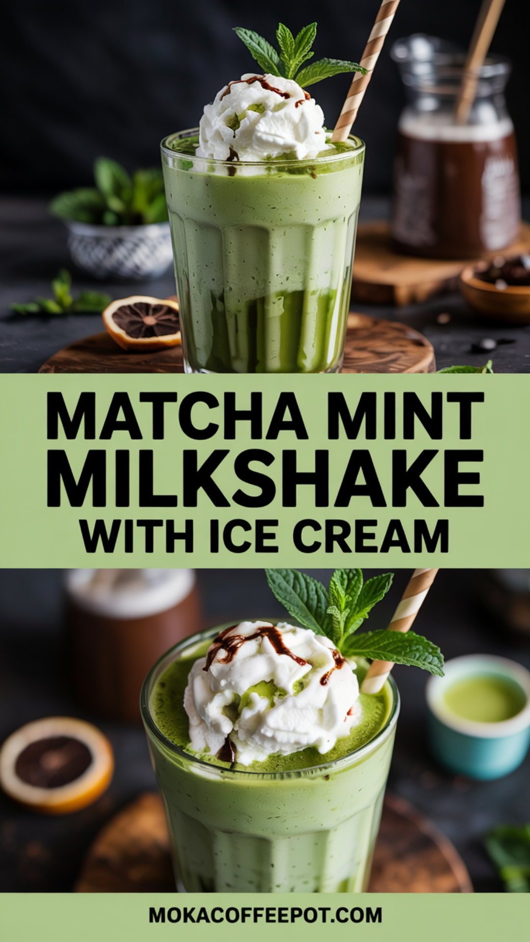 Matcha Mint Milkshake with Ice Cream Recipe Matcha Mint Milkshake with Ice Cream Recipe