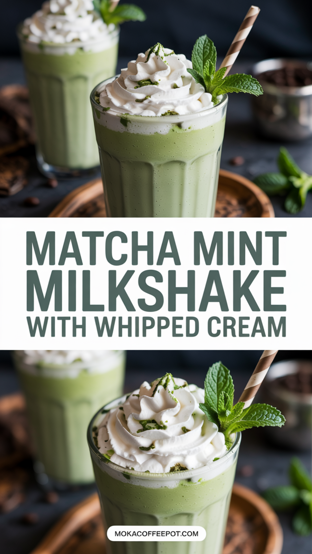 Matcha Mint Milkshake with Whipped Cream Recipe Matcha Mint Milkshake with Whipped Cream Recipe