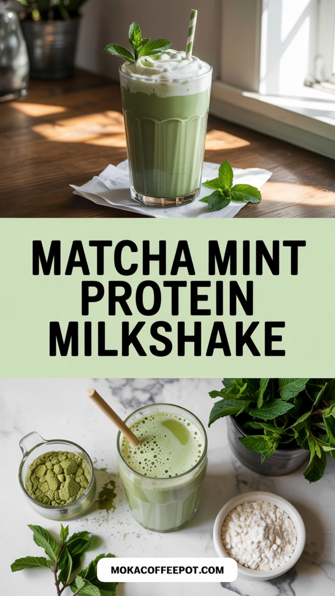 Matcha Mint Protein Milkshake Recipe Matcha Mint Protein Milkshake Recipe