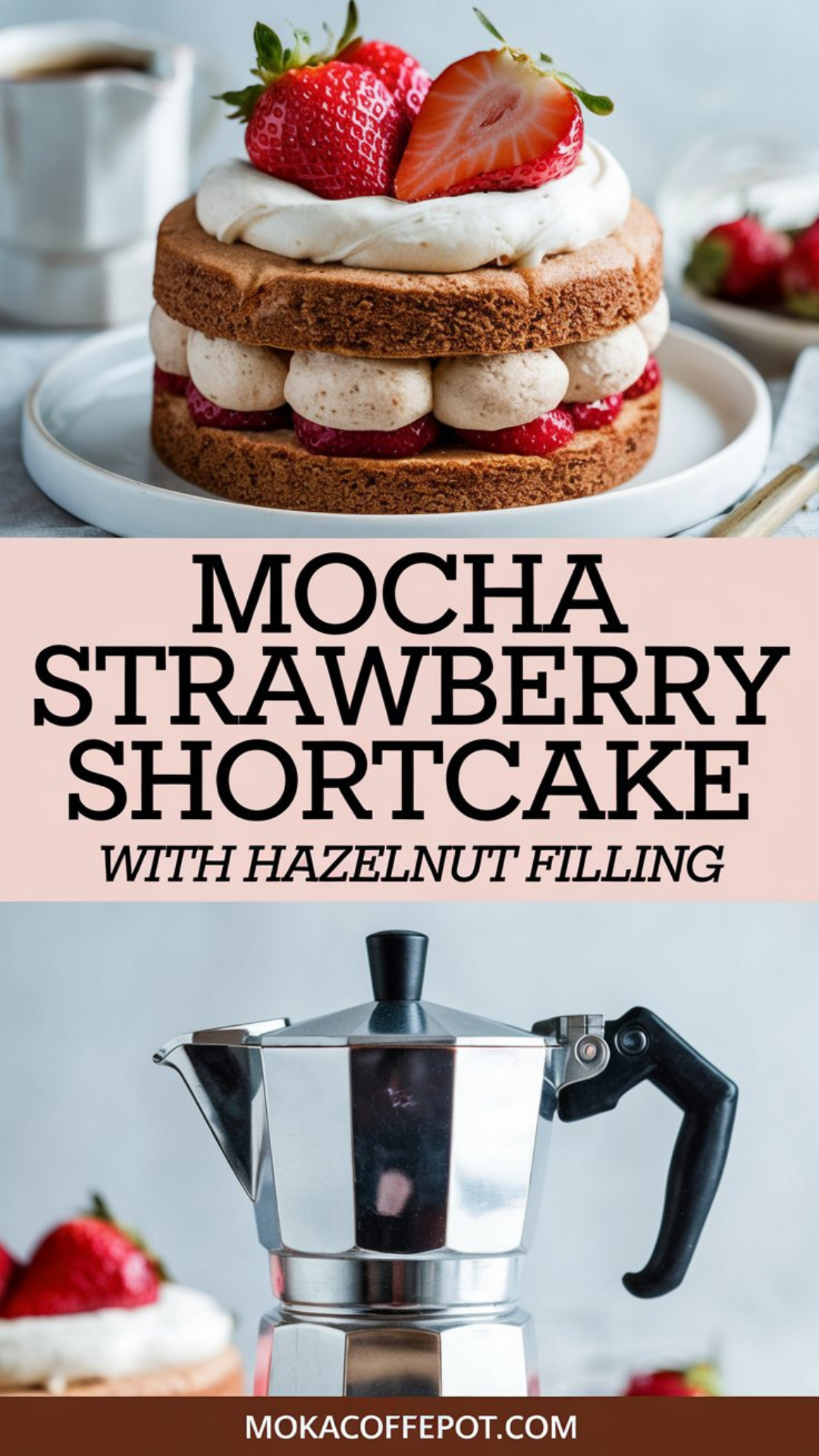 Mocha Strawberry Shortcake with Hazelnut Filling Mocha Strawberry Shortcake with Hazelnut Filling