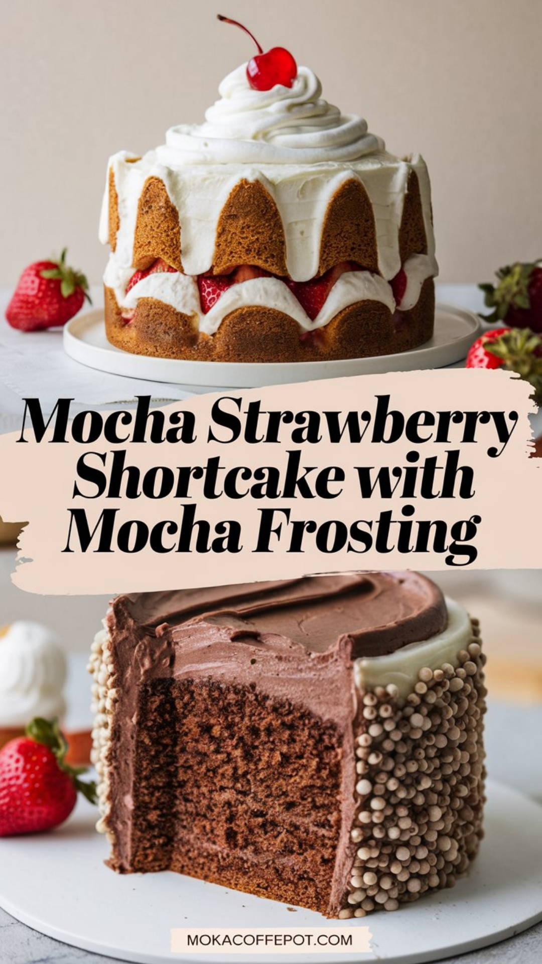Mocha Strawberry Shortcake with Mocha Frosting Mocha Strawberry Shortcake with Mocha Frosting