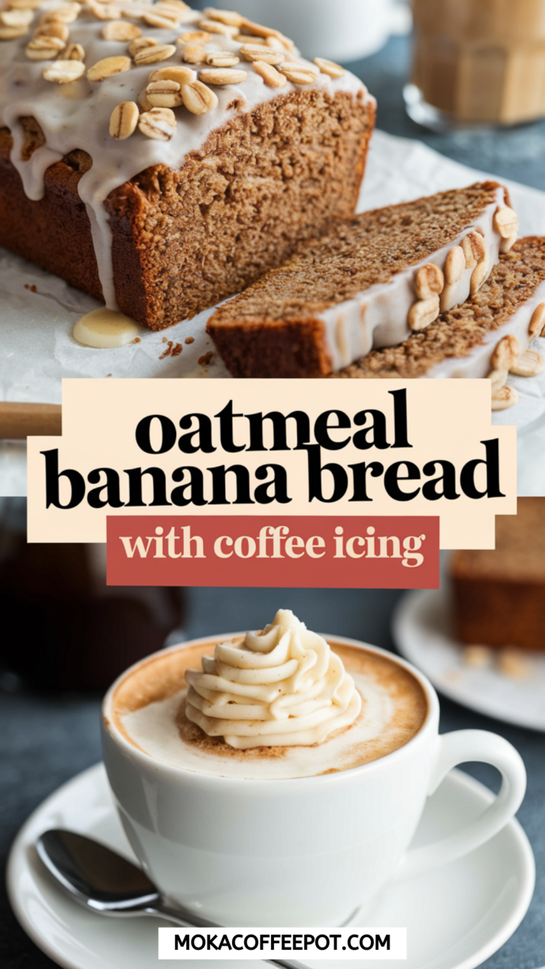 Oatmeal Banana Bread with Coffee Icing Oatmeal Banana Bread with Coffee Icing