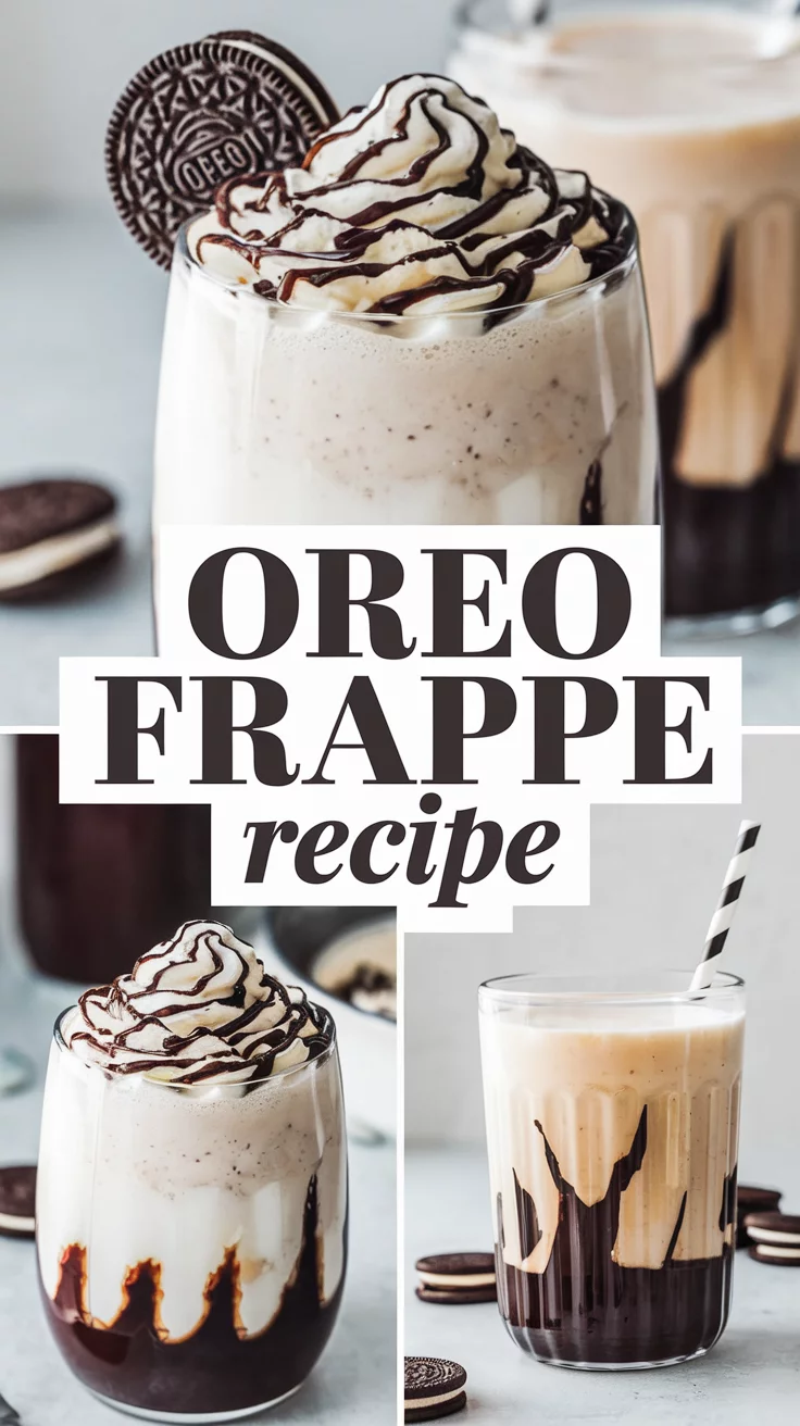 Oreo Frappe Recipe with Cookie Crumbles