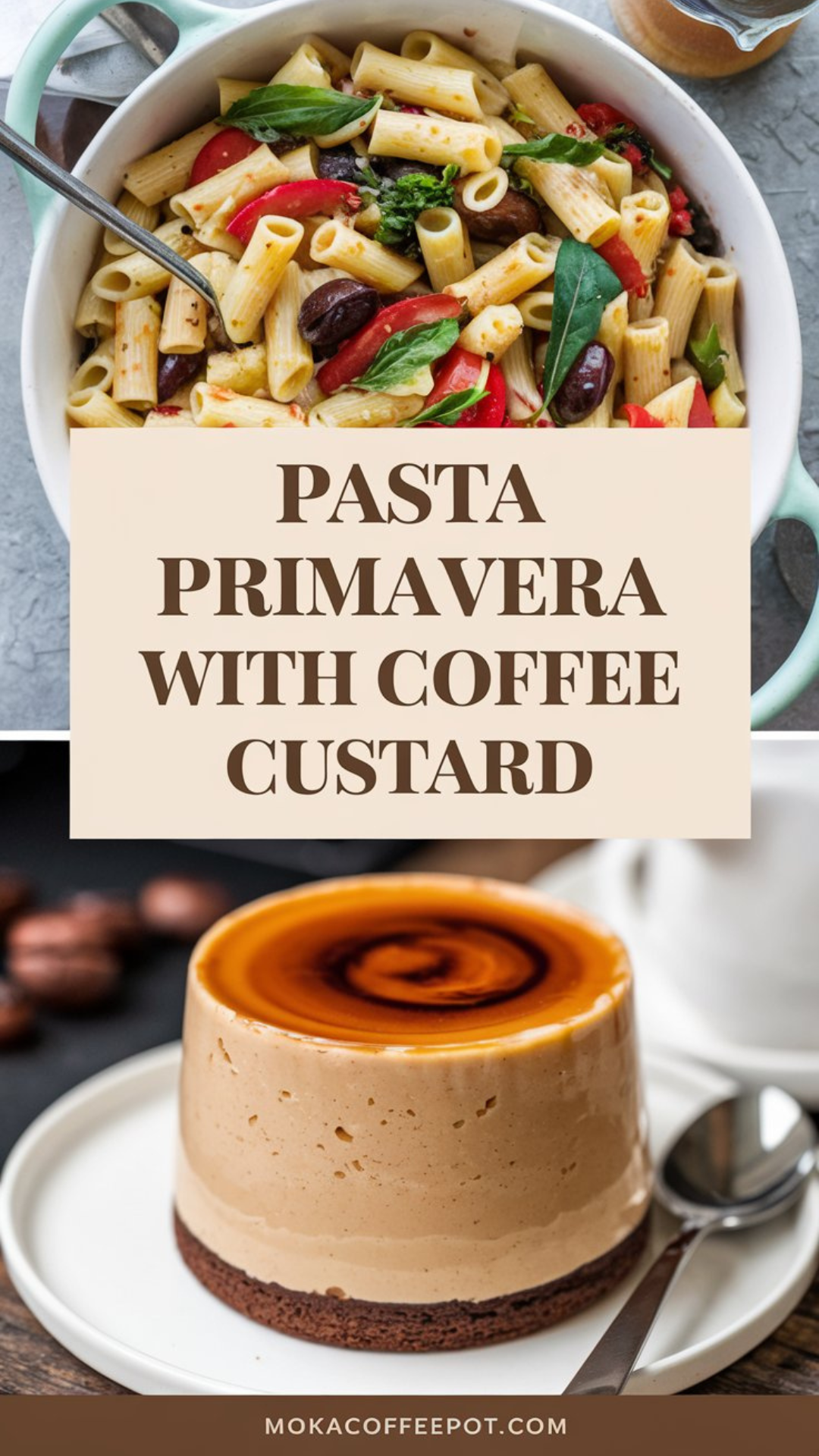 Pasta Primavera with Coffee Custard Pasta Primavera with Coffee Custard