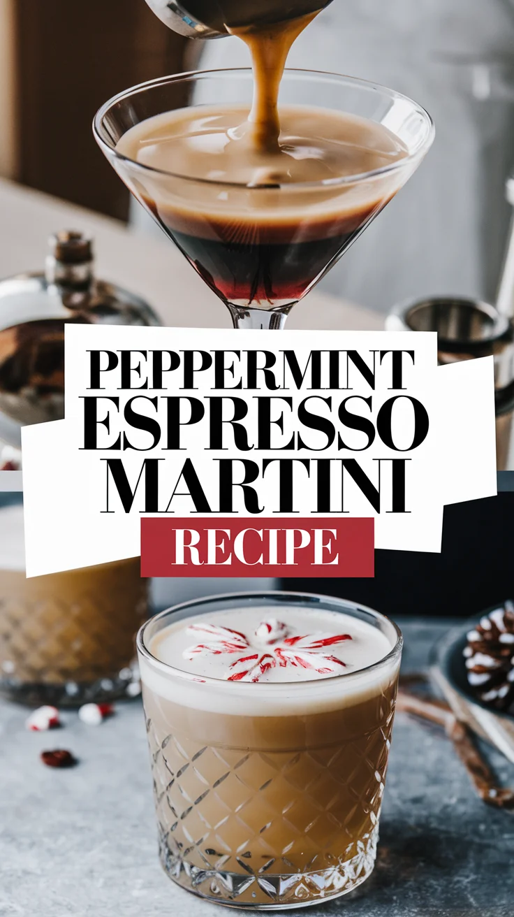 Peppermint Espresso Martini: Cold Brew with Vodka, Baileys, and Kahlua