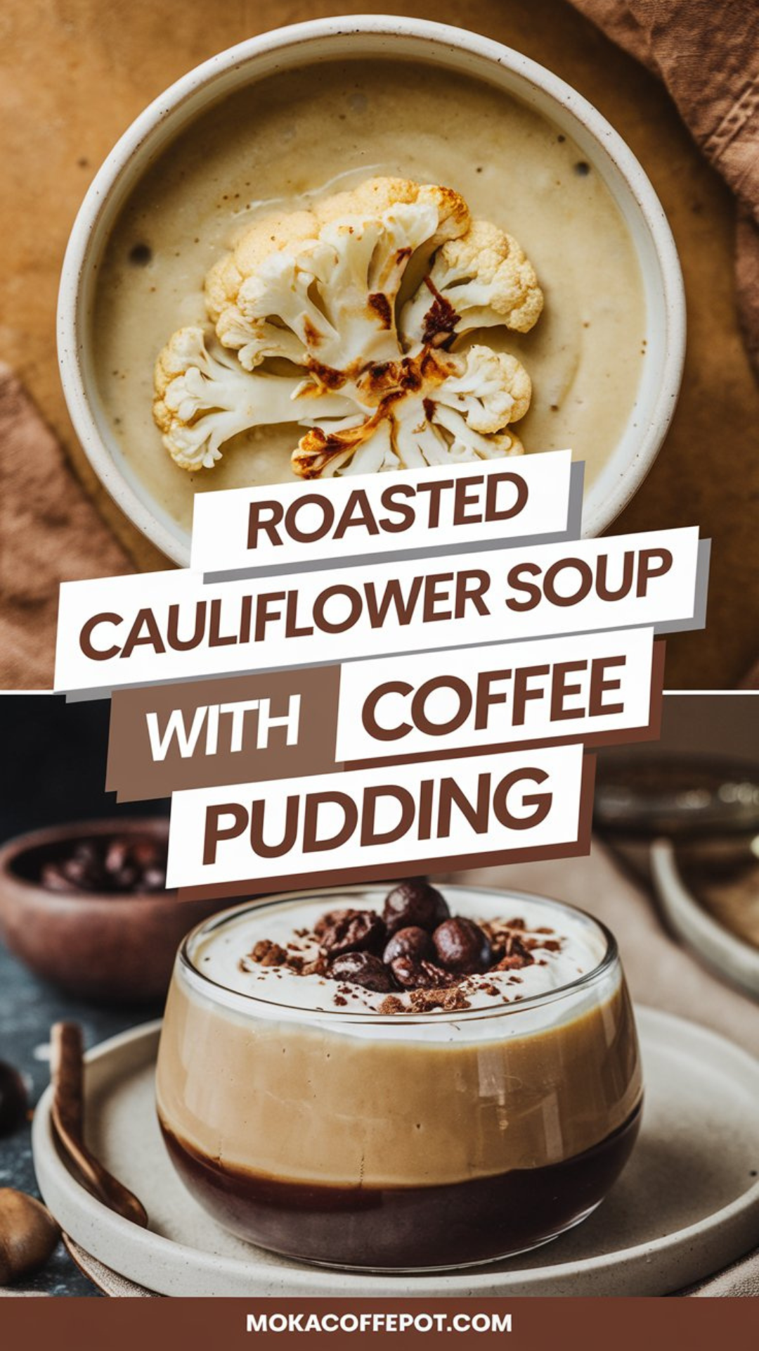 Roasted Cauliflower Soup with Coffee Pudding Roasted Cauliflower Soup with Coffee Pudding