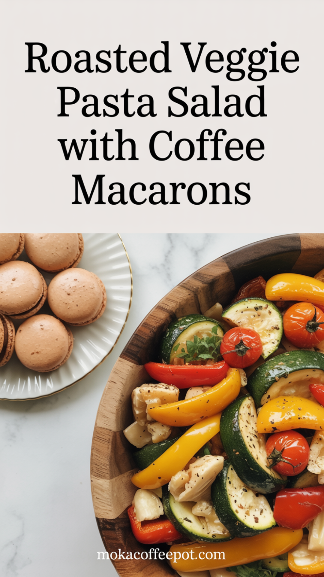 Roasted Veggie Pasta Salad with Coffee Macarons Roasted Veggie Pasta Salad with Coffee Macarons