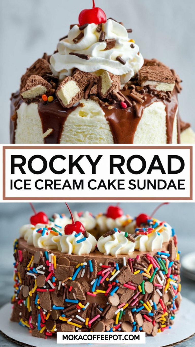 Rocky Road Ice Cream Cake Sundae