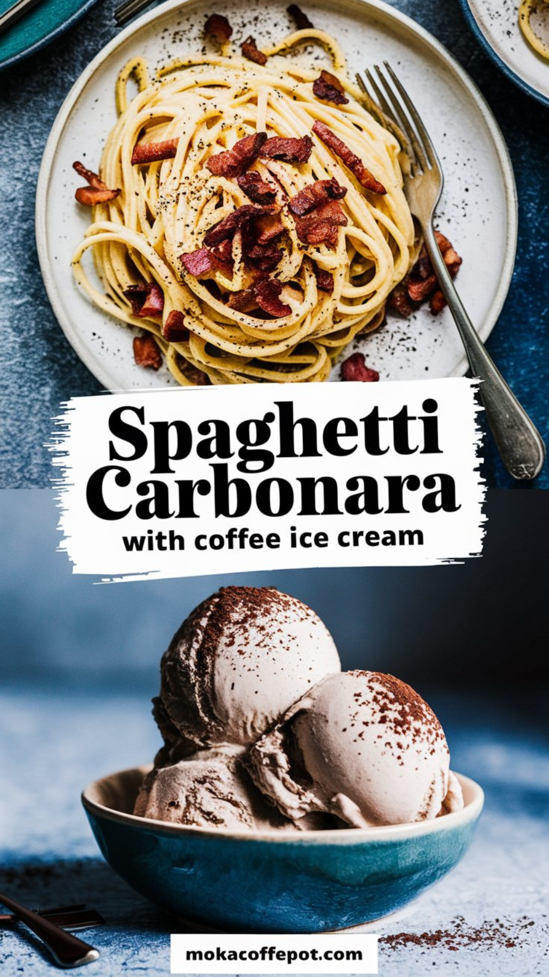 Spaghetti Carbonara with Coffee Ice Cream Spaghetti Carbonara with Coffee Ice Cream