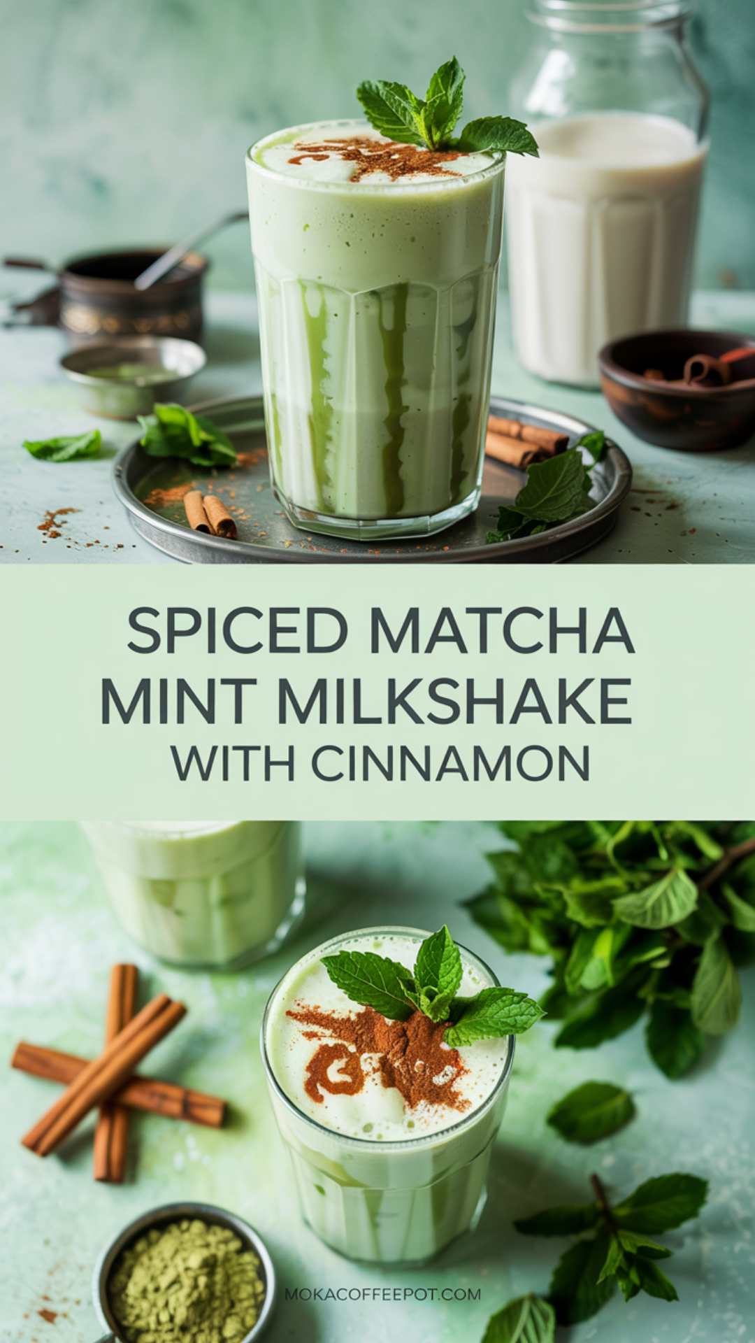 Spiced Matcha Mint Milkshake with Cinnamon Recipe Spiced Matcha Mint Milkshake with Cinnamon Recipe