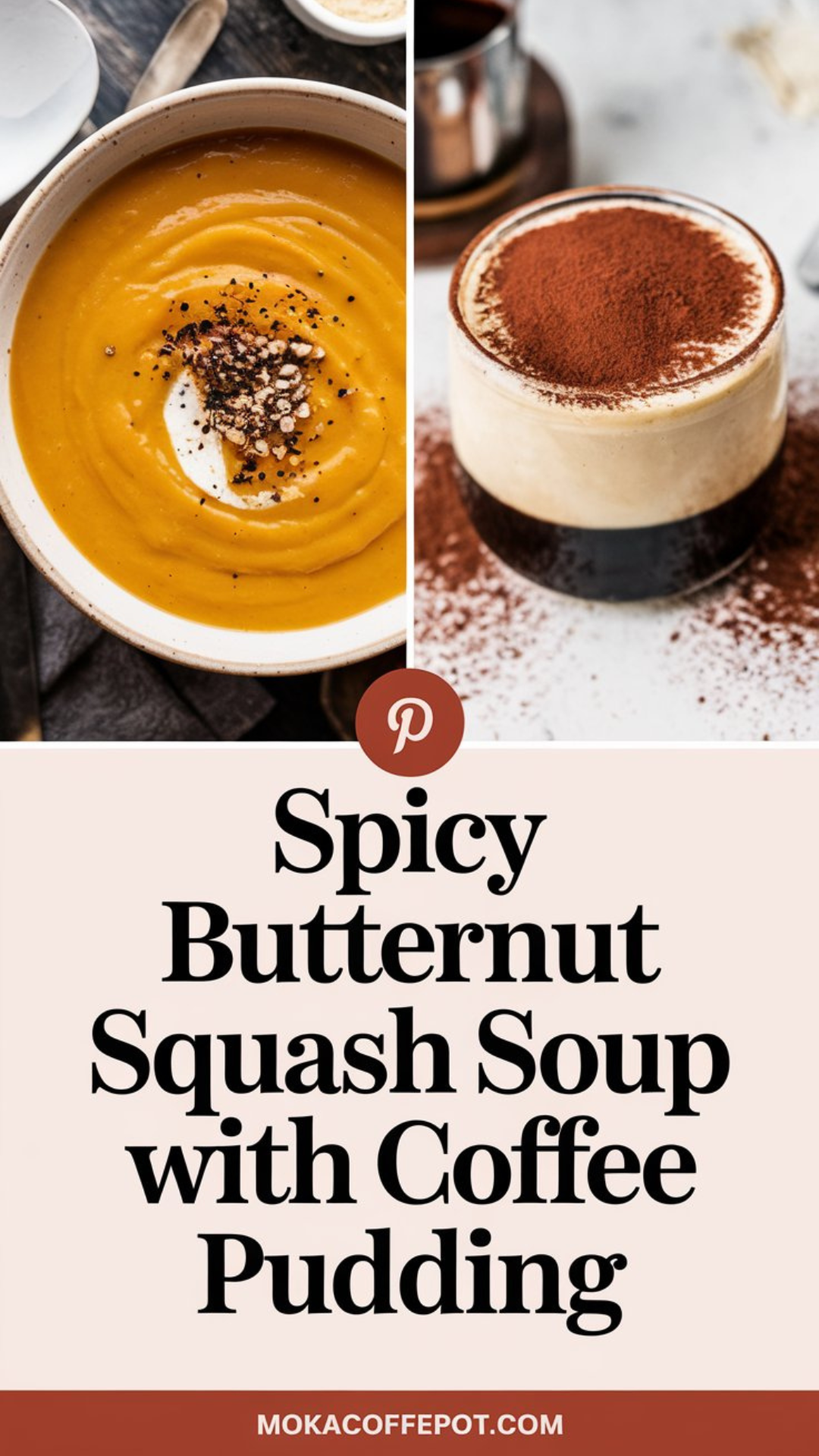 Spicy Butternut Squash Soup with Coffee Pudding Spicy Butternut Squash Soup with Coffee Pudding