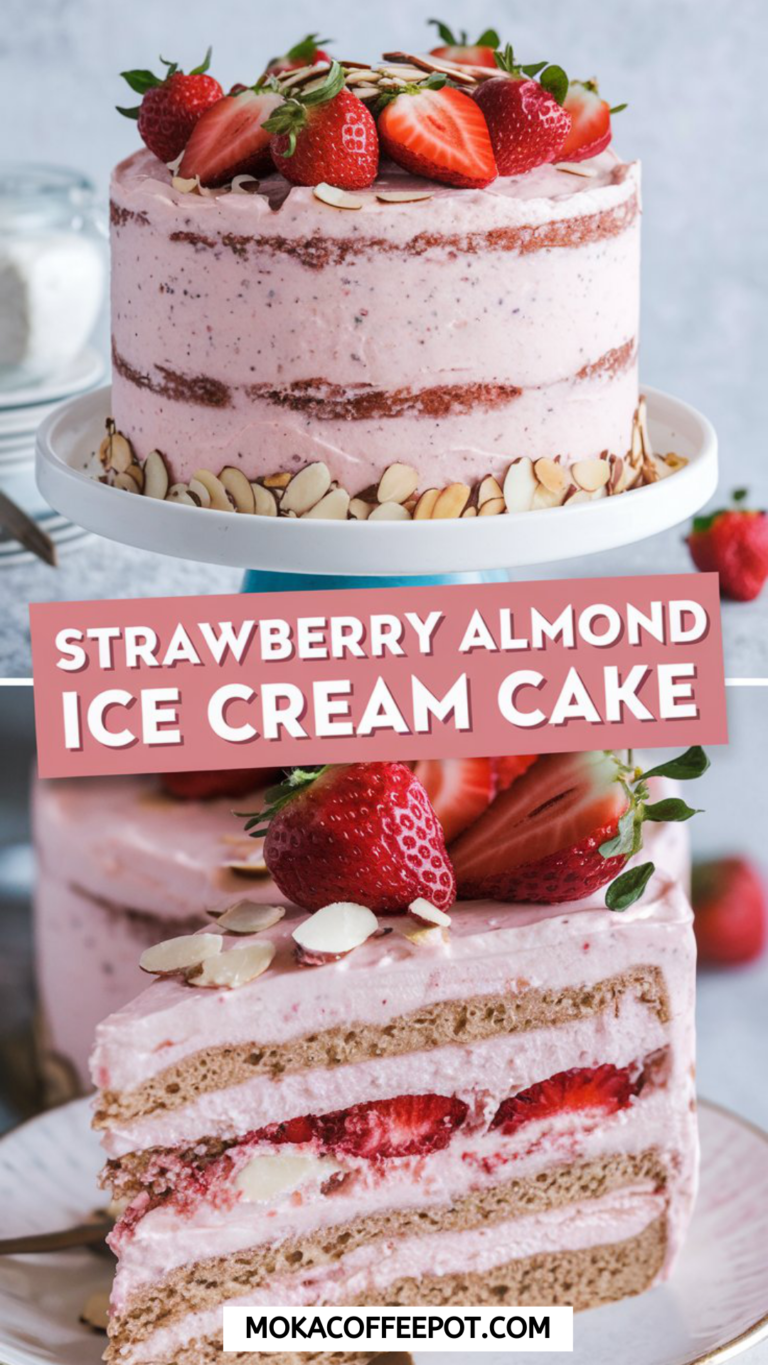 Strawberry Almond Ice Cream Cake Strawberry Almond Ice Cream Cake