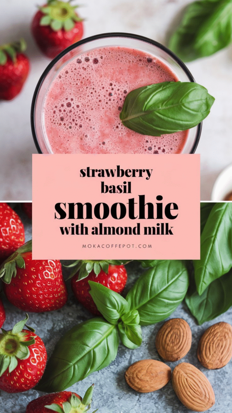 Strawberry Basil Smoothie with Almond Milk Strawberry Basil Smoothie with Almond Milk