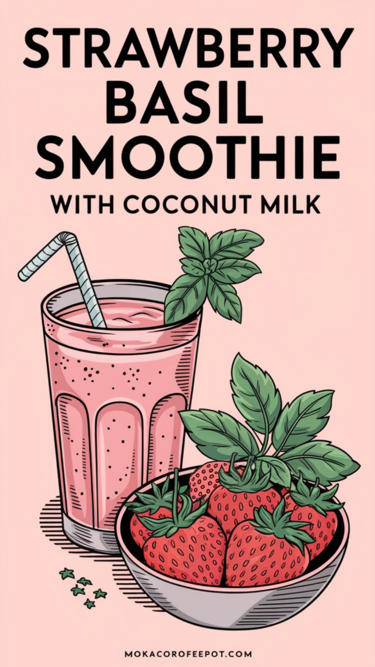 Strawberry Basil Smoothie with Coconut Milk Strawberry Basil Smoothie with Coconut Milk