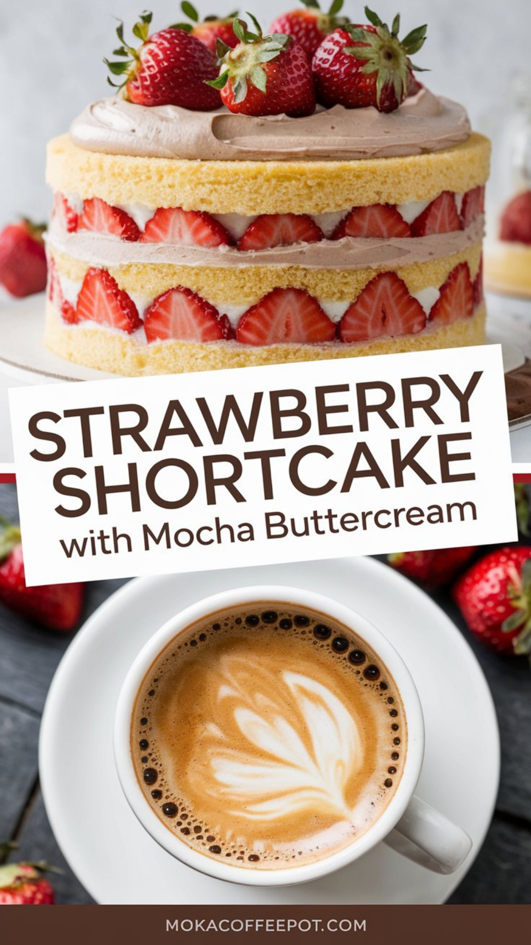 Strawberry Shortcake with Mocha Buttercream Strawberry Shortcake with Mocha Buttercream