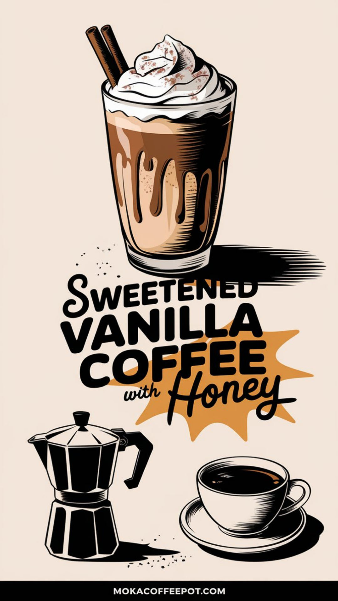 Sweetened Vanilla Coffee Frappe with Honey Sweetened Vanilla Coffee Frappe with Honey
