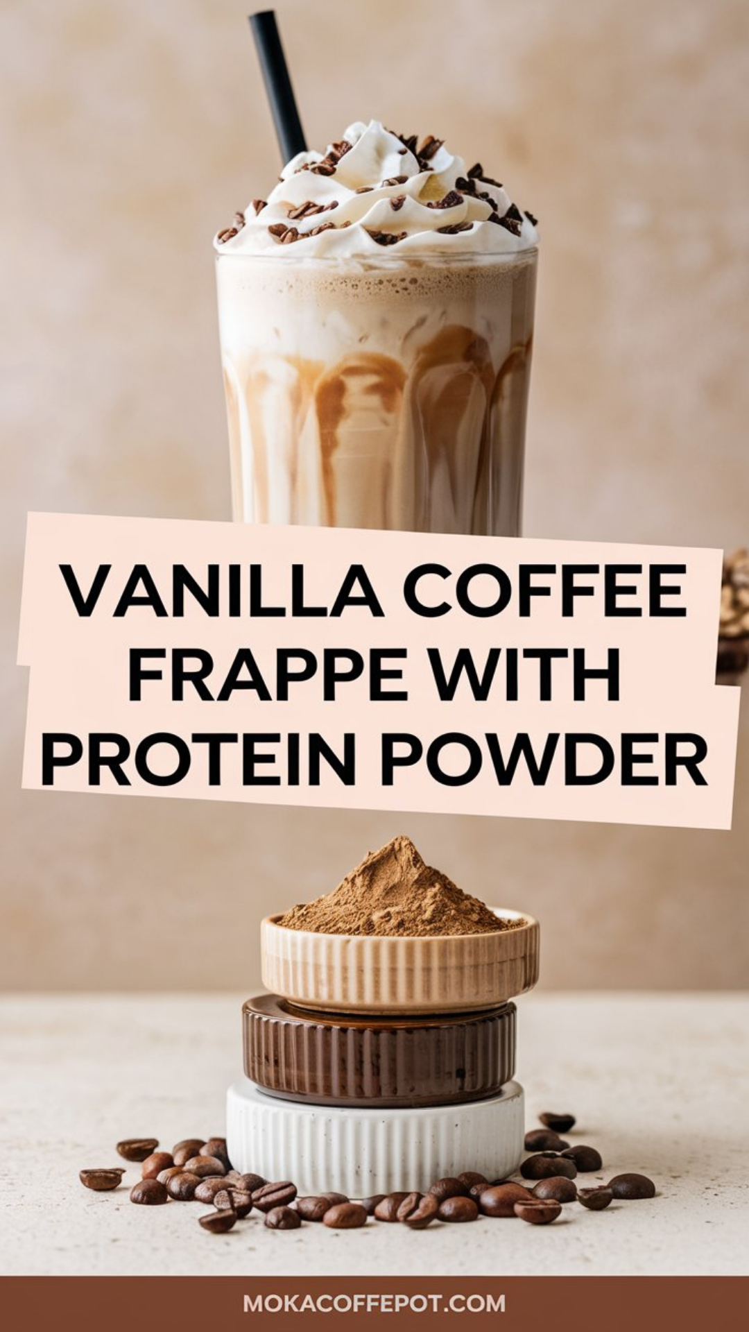 Vanilla Coffee Frappe with Protein Powder Vanilla Coffee Frappe with Protein Powder
