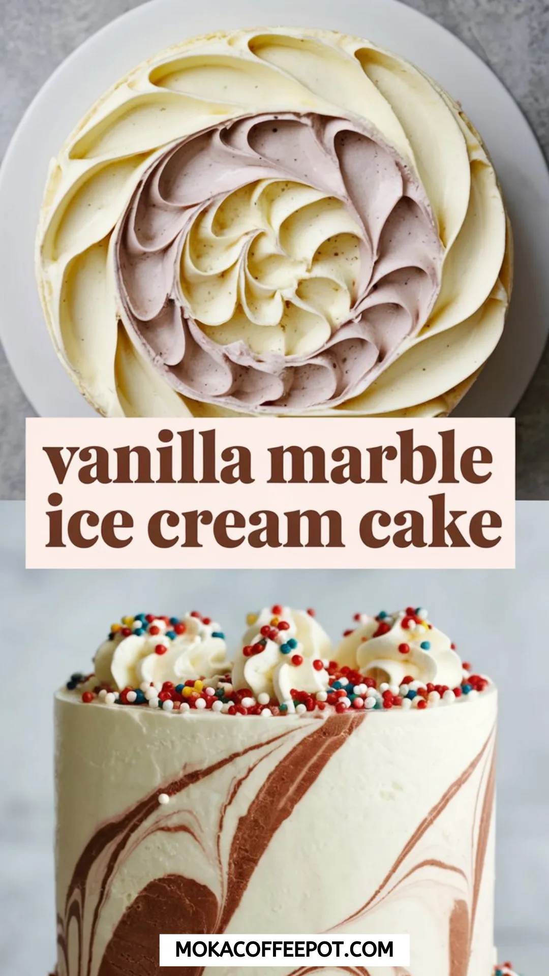 Vanilla Marble Ice Cream Cake