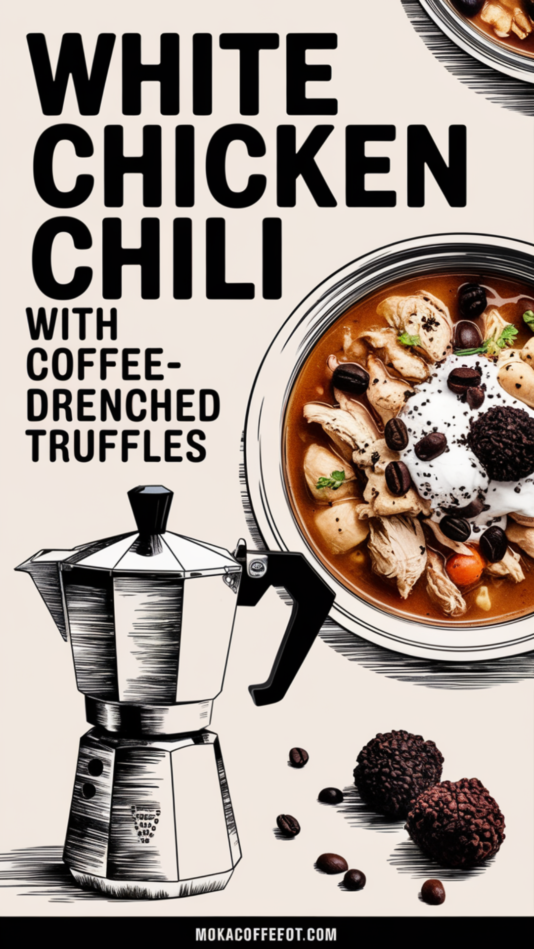White Chicken Chili with Coffee-Drenched Truffles White Chicken Chili with Coffee-Drenched Truffles
