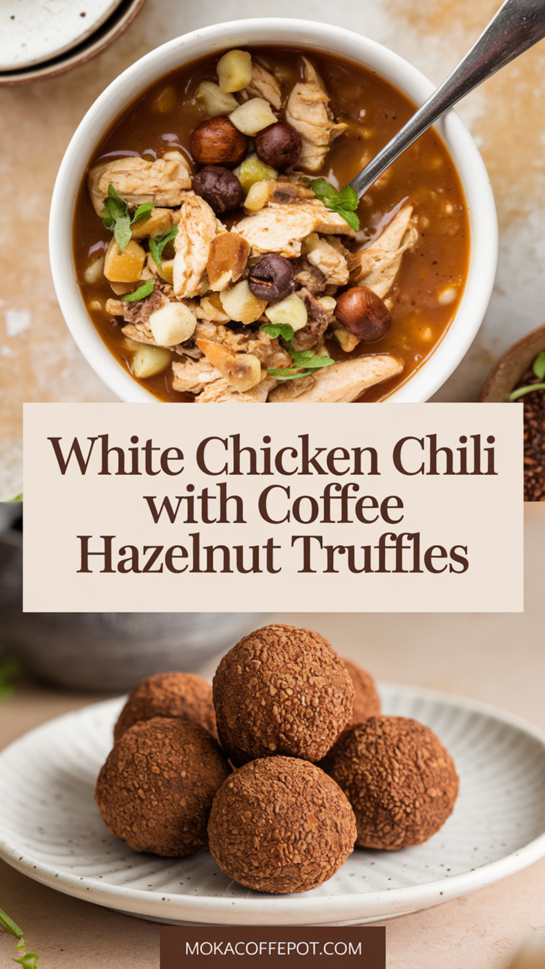 White Chicken Chili with Hazelnut Coffee Truffles White Chicken Chili with Hazelnut Coffee Truffles